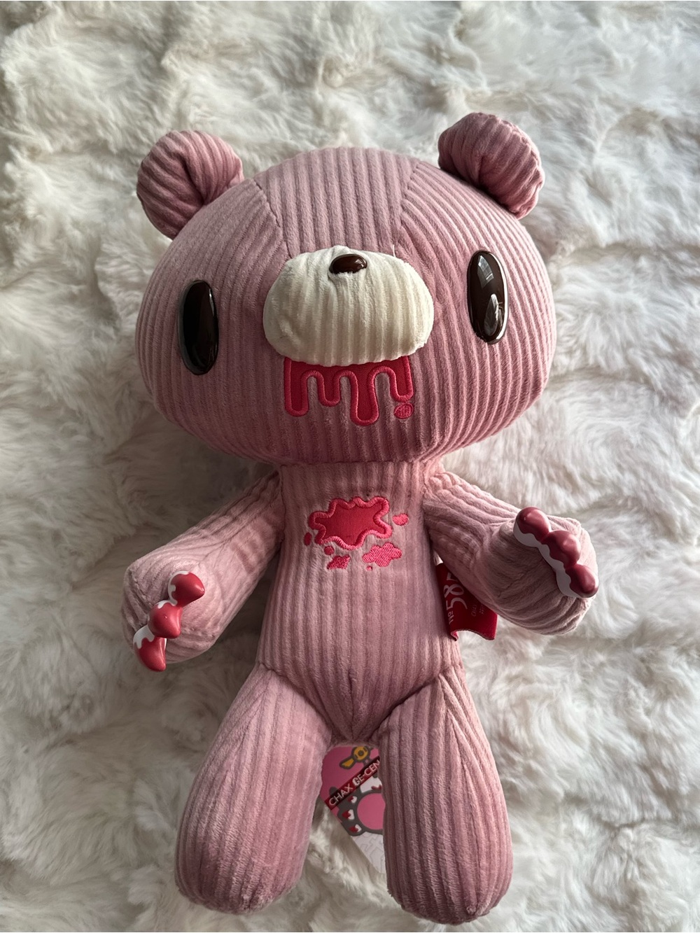 NWT Soft Pink Gloomy Bear Plush Toy with Drip Accent